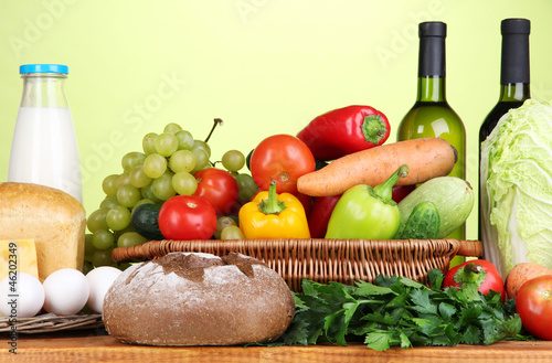 Fototapeta Naklejka Na Ścianę i Meble -  Composition with vegetables  in wicker basket