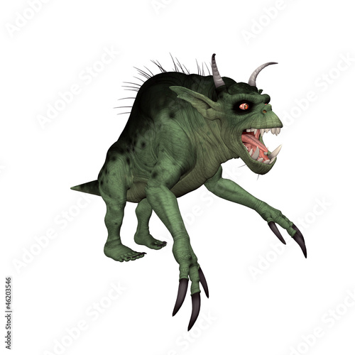 3D creature isolated on a white background