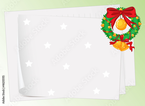 paper sheets and a wreath