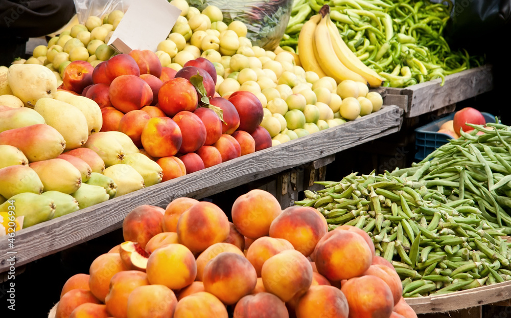 Fresh Organic Fruits and Vegetables At A Street Market Fresh Organic Fruits and Vegetables At A Street Market
