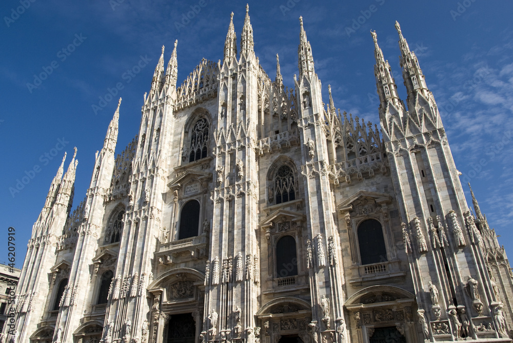 The Gothic facade of Milan Cathedral