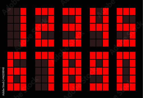 Red square digital number