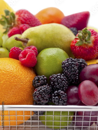 fruit filled shopping basket