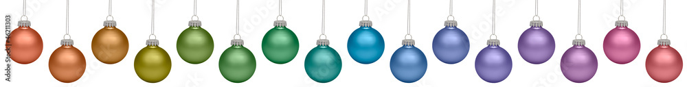 Christmas baubles isolated on white