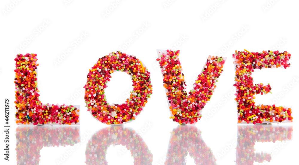 Word Love isolated on white Word Love isolated on white