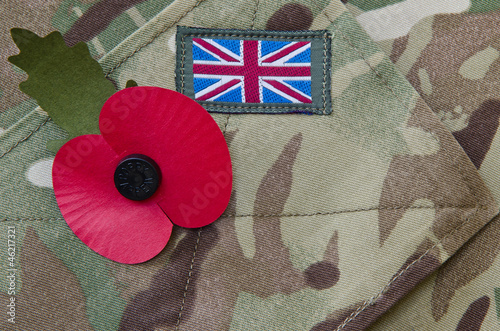 Poppy on a british army uniform