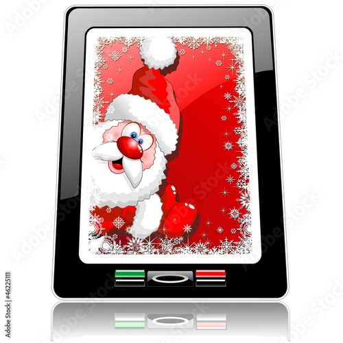 Santa Cartoon Smart Phone Tablet iPad-Babbo Natale in Computer