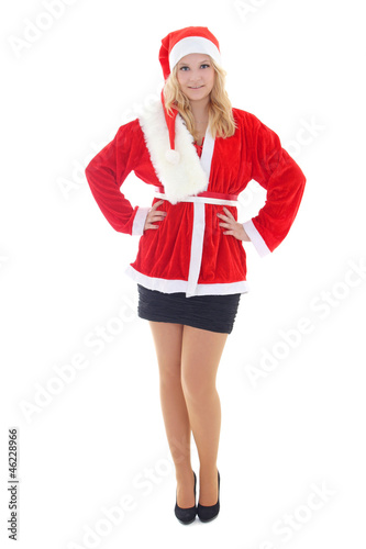 woman wearing santa claus costume