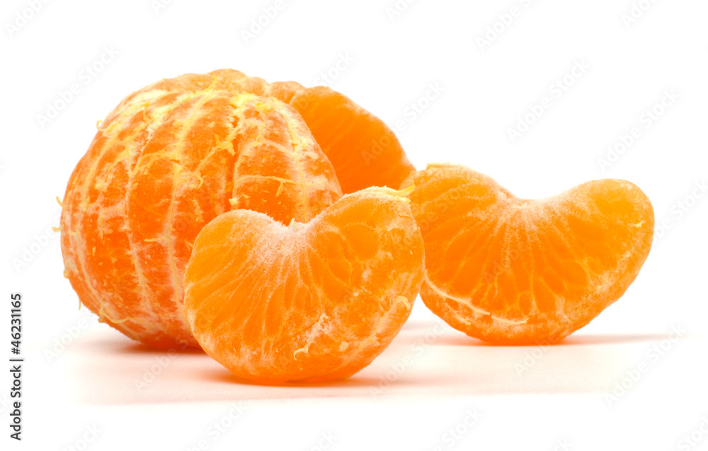 Ripe tangerines isolated on white background Ripe tangerines isolated on white background