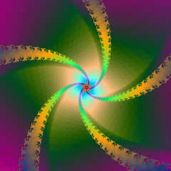 Fototapete Psychedelisch Spiralstern in Gelb und Grün  © Objowl