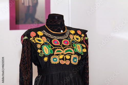Tatar women's folk costume. Fragment