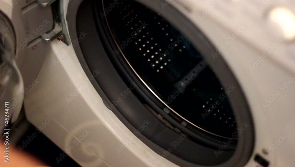 loading Preparation washing machine in bathroom clothes loading Preparation washing machine in bathroom clothes
