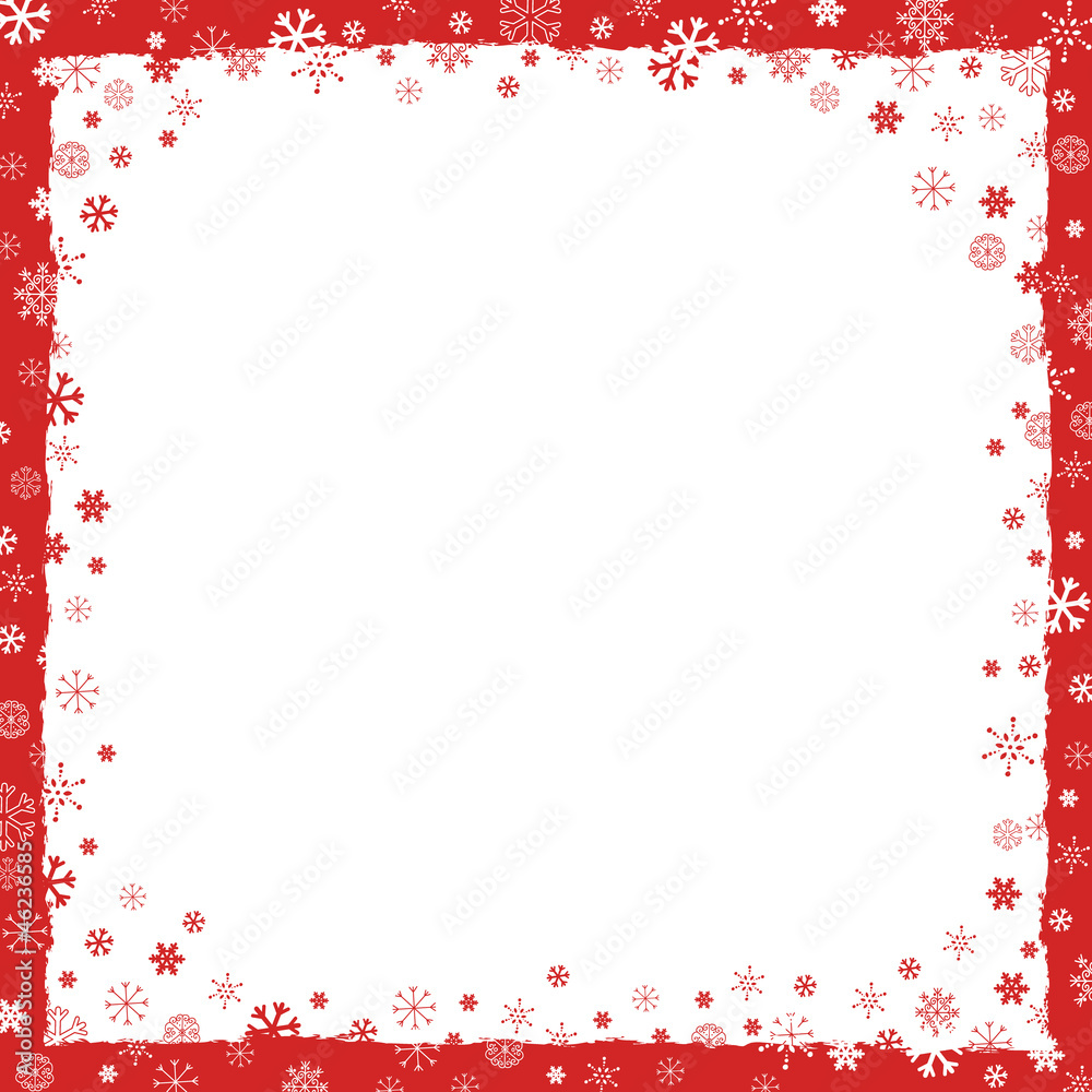 New Year (Christmas) background with snowflakes border New Year (Christmas) background with snowflakes border