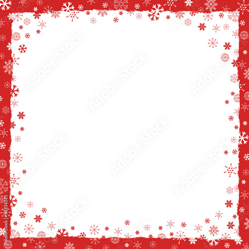 New Year (Christmas) background with snowflakes border © Yulia