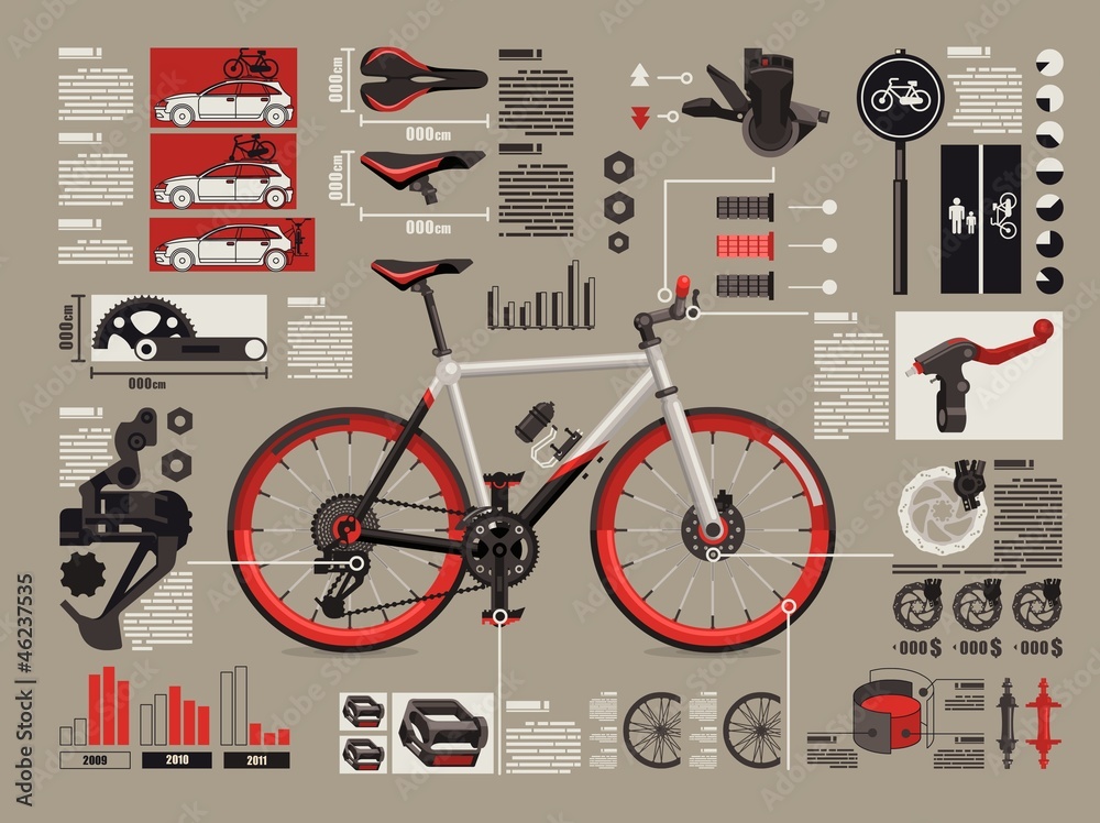 Naklejka premium bicycle info graphics,