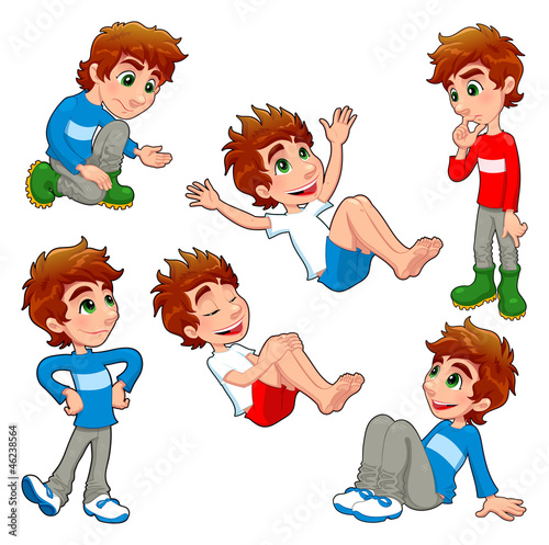 Boy in different poses.  Ve...