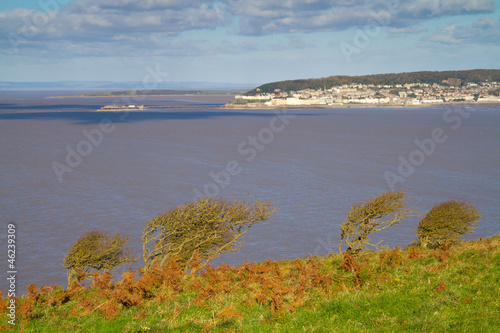 Weston-super-Mare coastline from Brean Down Somerset photo