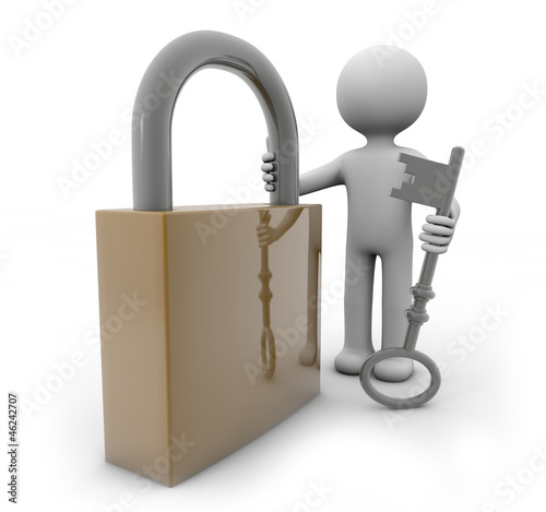 man and padlock photo