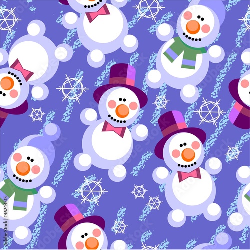 Seamless abstract snowman grunge texture 536