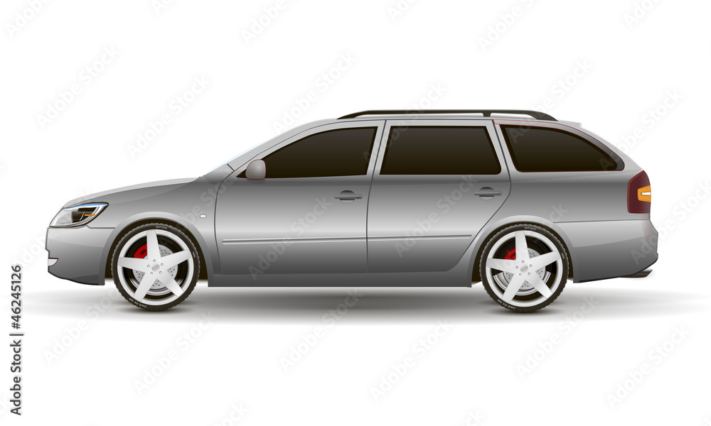 silvery vector car