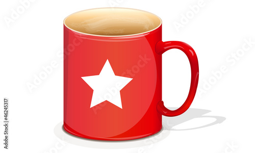 volume red mug with a star