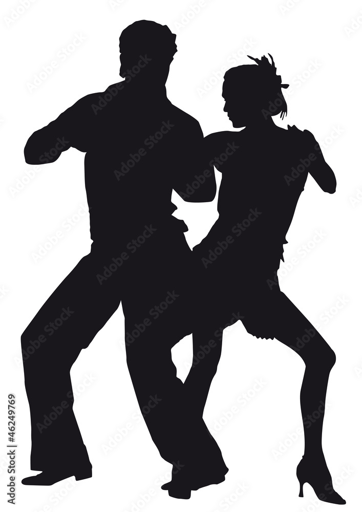 Silhouette of dancers Latin-American dances Silhouette of dancers Latin-American dances
