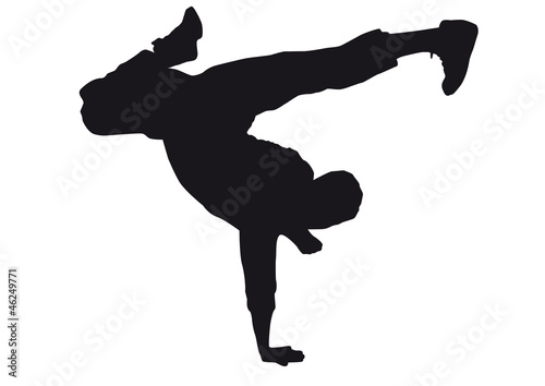 Dancer silhouette on a white background