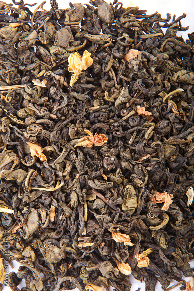 Closeup of chinese silver needle hair down white tea of premium Closeup of chinese silver needle hair down white tea of premium
