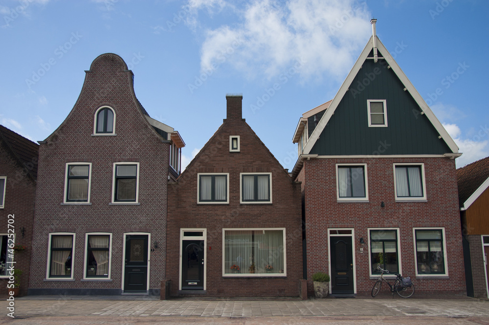 Typical Dutch family houses in Netherlands