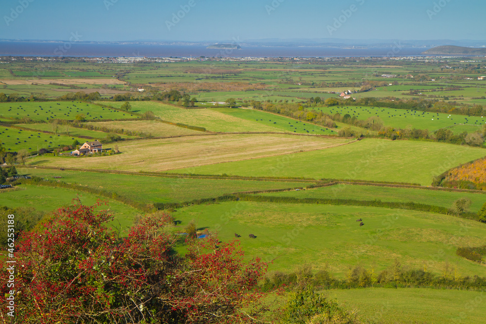 View from Brent Knoll Somerset towards the coast