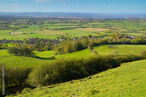 View from Brent Knoll Somerset towards the Quantocks