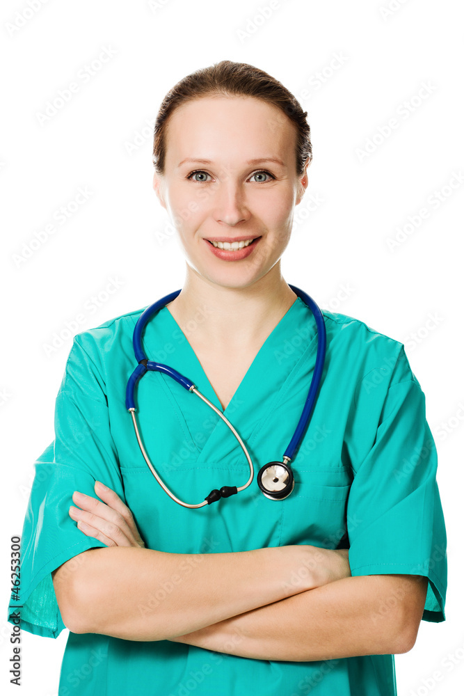 Confident female doctor with his arms crossed Confident female doctor with his arms crossed