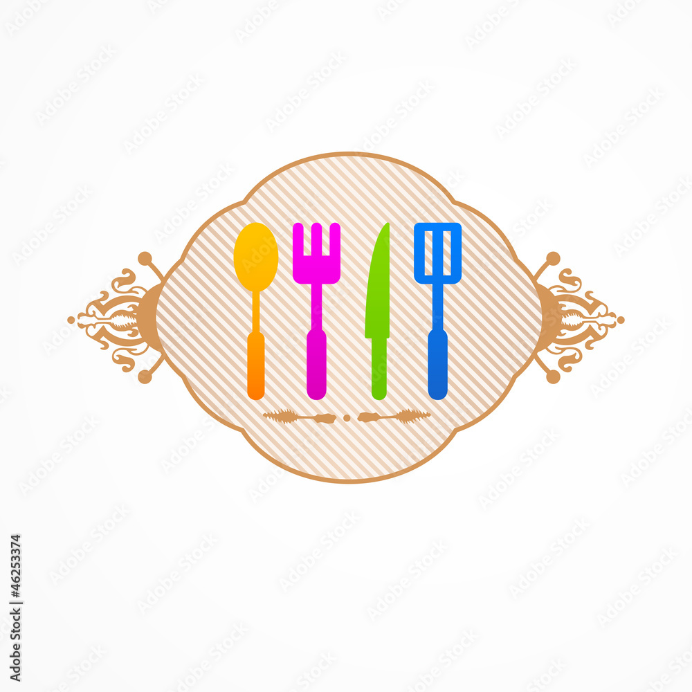 Fototapeta premium Abstract set kitchen label