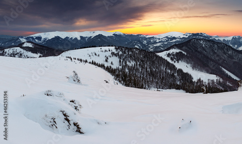 Winter sunset in mountain with cloud - Slovakia © TTstudio