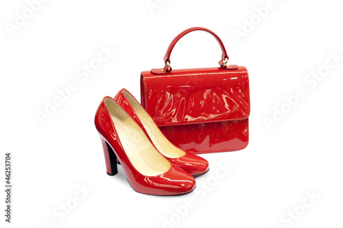 Red female bag&shoes-2