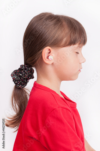 Little girl in a protective helmet photo