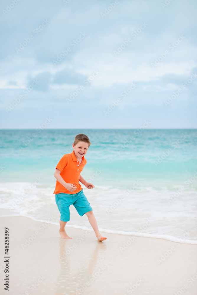 Cute boy at beach