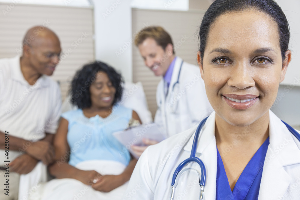 Female Hispanic Latina Hospital Doctor & Patient Female Hispanic Latina Hospital Doctor & Patient