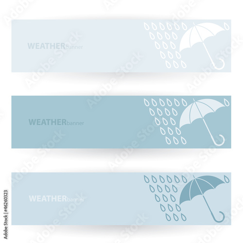 Set of rain banners - vector illustration