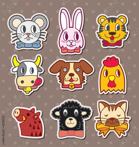 animal face stickers