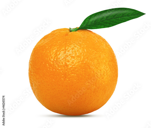 Orange with leaf