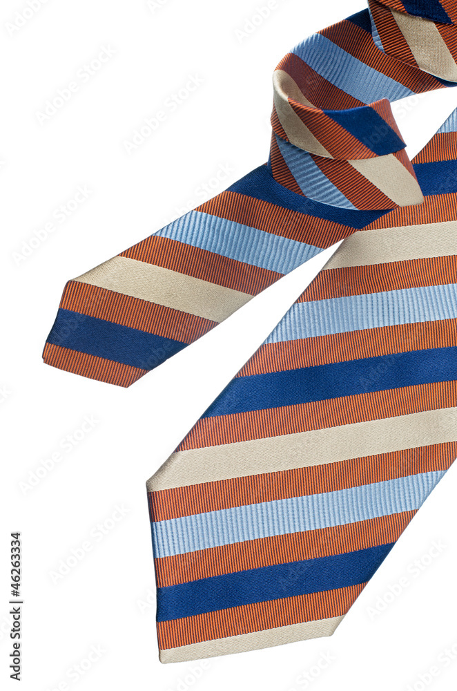 Obraz premium Orange, yellow and blue striped pattern tie