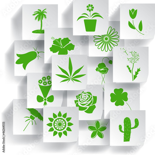 Flower icon set