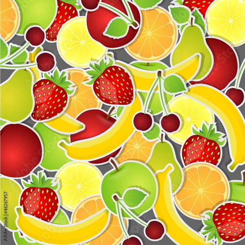 Set of fruits. Vector illustration.