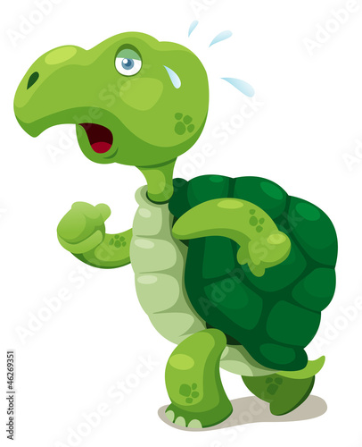 llustration of turtle walking Vector