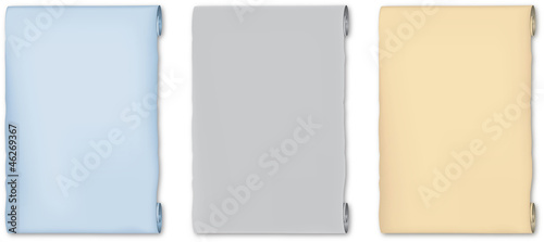 Aged vintage scroll parchments vector format