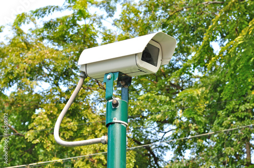 Security Camera or CCTV in green park