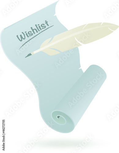 Blank  Wishlist on white.