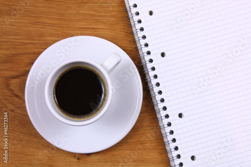 Coffee and notebook
