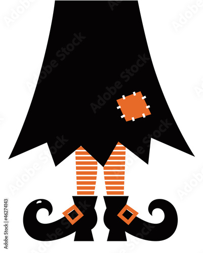 Retro Halloween Witch isolated on white